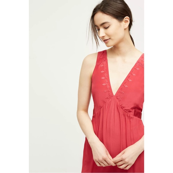 Anthropologie Embroidered Silk Jumpsuit by Elevenses NWT Size Small - Picture 4 of 16